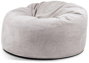 Fotoliu bean bag gri deschis cu tapițerie din catifea reiată Om 135 – SLOWDOWN