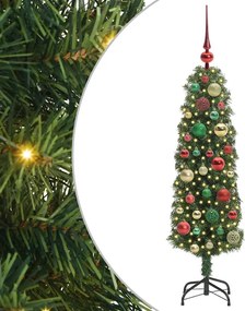 vidaXL Brad de Crăciun artificial Verde 120 cm PVC și oțel și plastic