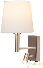 Aplica de perete moderna cu reader LED, finisaj crom, Harvey 6539 RX