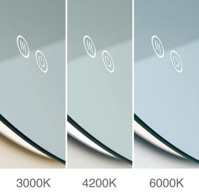 Oglinda baie cu iluminat LED dimabil IP44 FOCUS D-45cm