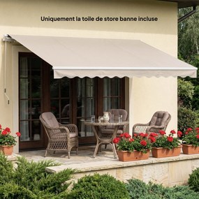 Outsunny Țesătură de schimb pentru copertină cu volan, hidrofugă, țesătură de înlocuire pentru stor, compatibilă 3,5 x 2,5 m, crem | Aosom Romania