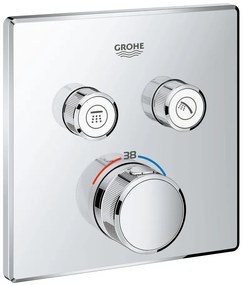 Baterie dus cu 2 iesiri, Grohe Smartcontrol, parte aparenta, patrat, cu termostat-29124000