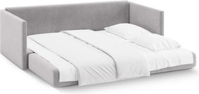 Canapea gri deschis extensibilă cu tapițerie din catifea 209 cm Shannon – Cosmopolitan Design