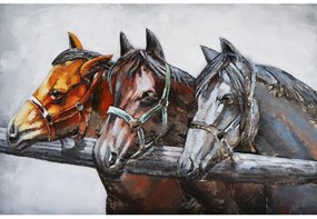 Tablou metal 3D Horses 120x80 cm