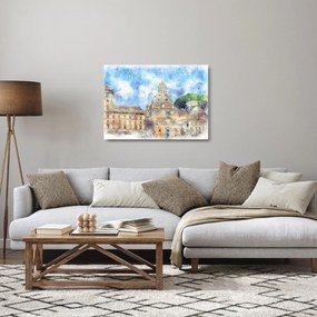 Tablou pe sticlă - Biserica Santa Maria di Loreto, Roma, Italia (70x50 cm)