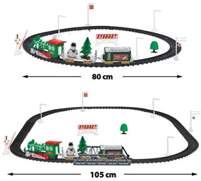 Tren de Crăciun cu LED, alimentare 2x AA, lumină albă caldă