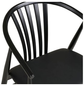 Scaun de dining negru cu cotiere din lemn de fag Agustin – House Nordic