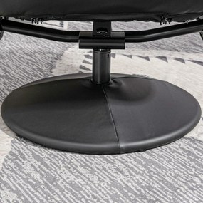 HOMCOM Set de 2 piese Fotoliu cu Taburet Fotoliu de relaxare cu Taburet, reglabil în înălțime, spătar înclinabil, Negru | Aosom Romania