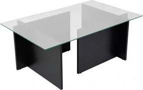 Masuta cafea VETRINO, negru/transparent, PAL/sticla, 105x65x40 cm