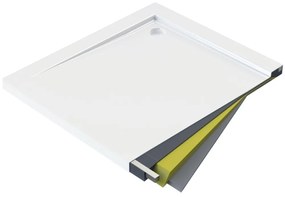 Cadita dus patrata Deante Kerria Plus alb 80 cm
