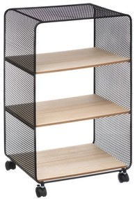 Etajera Kaiyen Mesh metal, 3 rafturi, 43.6 x 28 x H 74 cm