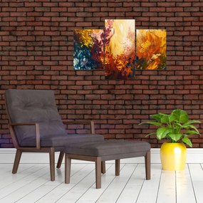 Tablou - pictură abstractă de flori (90x60 cm)