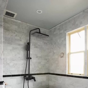 Coloană de Duș cu Pară și Pălărie Reglabilă, Alamă Sanitară, Negru Model 9920H – Design Elegant și Funcțional pentru Baia Ta