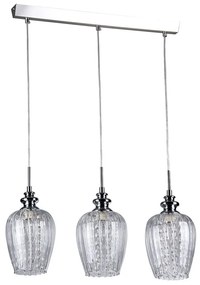 Lustra eleganta cu 3 pendule, sticla transparenta Blues MOD044-PL-03-N