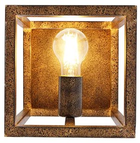 Lampă de perete industrială maro ruginiu - Cage
