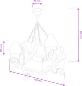 Lustră pe lanț Brilagi QUEEN 4xE14/40W/230V fag
