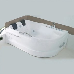 Cadă de baie cu hidromasaj asimetrică Dublo E-Drive, 180x130 cm cu baterie