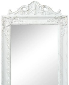 Oglinda in stil baroc independenta, alb, 160 x 40 cm