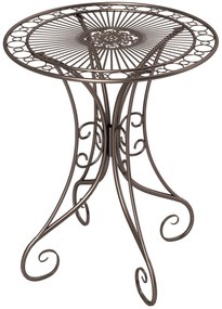 Outsunny Masă de grădină rotundă Ø 85 cm, masă de terasă cu cadru metalic, greutate suportată 50 kg, pentru interior și exterior, maro | Aosom Romania