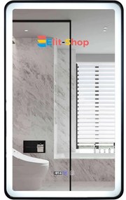 Oglinda Baie Cu Led, 60x100 Cm, Functie Dezaburire, Ceas Si Termometru, Elit's Esn38