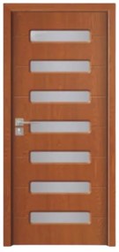 Usa Interior din MDF Novo Doors ND318, Cadru din Lemn Masiv, Geam Sablat, KIT COMPLET, Toc , Manere si balamale incluse (Culoare: Alb, Toc: Fix,