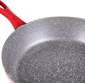 Tigaie adanca Oliver Voltz Florence OV54419A28D, 28x7 cm, 4 mm, Acoperire marmura, Inductie, Rosu