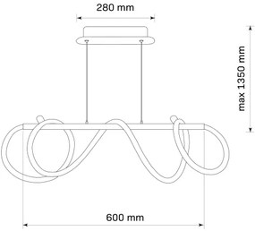 Lustră LED pe cablu EMMA LED/38W/230V auriu