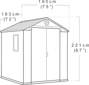 Căsuță de grădină din plastic Darwin 6x6, gri