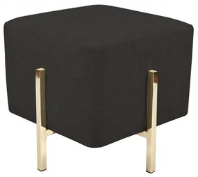 Taburet tapitat Lizia negru/ auriu