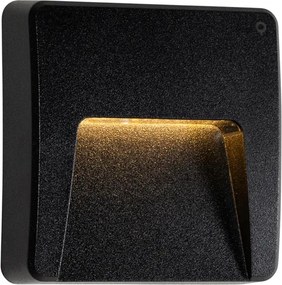 Aplică de perete pentru exterior neagră pătrată cu LED IP65 - Gem