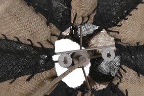 Aplică de perete din iută împletită și metal, natur si negru, finisaj natural, 25 x 50 cm, „Forges”