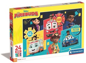 Firebuds Heroes and Wheels Puzzle maxi Clementoni de 24 piese