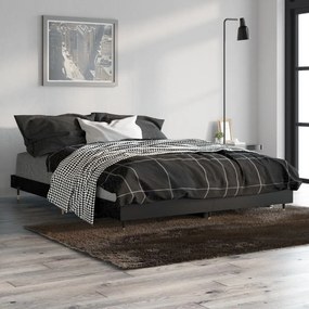 832174 vidaXL Cadru de pat, negru, 140x190 cm, lemn prelucrat