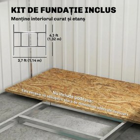 Outsunny magazie grădină căsuță de unelte pentru grădină 154x206.5x160/181 cm alb | Aosom Romania