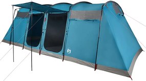 vidaXL Cort de familie tunel pentru 10 persoane, albastru, impermeabil