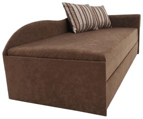 Divan extensibil, maro/cu perne modelate, dreapta, AGA D