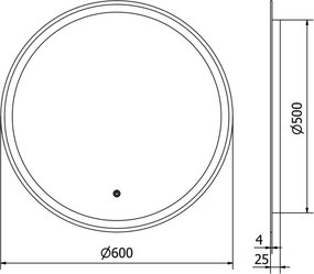 Mexen Gobi oglindă de baie iluminată, rotundă 60 cm, LED 6000K, anti-ceață - 9801-060-060-611-00