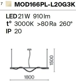 Lustra LED design modern Tau auriu