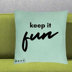 Perna Decorativa Keep It Fun, 40x40 cm, Verde Menta, Husa Detasabila, Perna Inclusa, BEKZ®