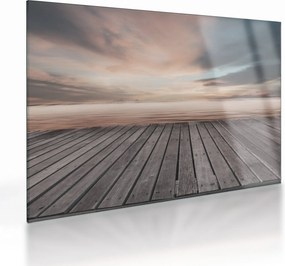 Tablou pe sticlă - Pier la apus de soare (70x50 cm)