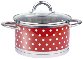Oala Rosberg R51210I20, 20 cm, 3,6 litri, Fund dublu, Inductie, Otel inoxidabil, Rosu