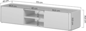 Comodă TV cu sertar Elivo 170 cm - eucalipt / stejar baltic dune