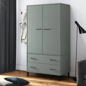 vidaXL Șifonier cu picioare metalice OSLO, gri, 90x55x172,5 cm, lemn