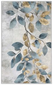 Covor albastru deschis/auriu lavabil 160x230 cm Golden Leaves – Mila Home