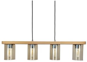 Lustra suspendata clasica fabricata manual din lemn SIENA YELLOW