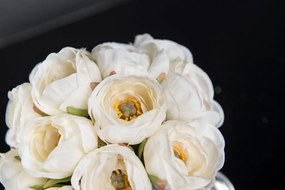 Aranjament floral mic decor festiv design LUX RANUNCULUS BOUQUET WHITE