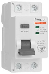 Siguranta cu protectie diferentiala RCCB, 2P, 40A, 300mA, tip AC, 10kA, Braytron