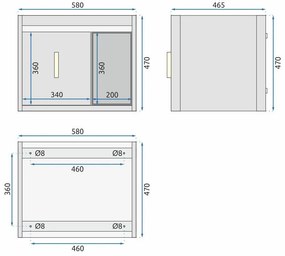 Set mobilier de baie cu lavoar Paris 60cm Grey