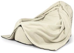 Fotoliu puf pentru copii crem cu tapițerie din țesătură bouclé Cocoon 120 – SLOWDOWN