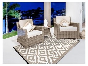 Covor reversibil potrivit și pentru exterior Green Decore Nirvana, 120 x 180 cm, alb - bej